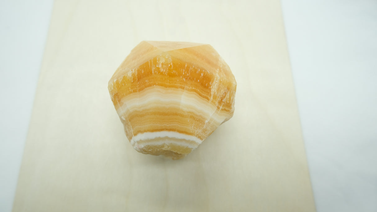 Orange Calcite Polished Points with a Flat Base
