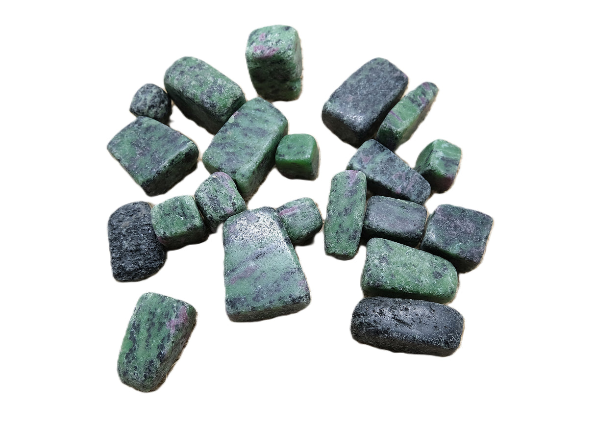 Tumbled Ruby Zoisite Cubed Stones