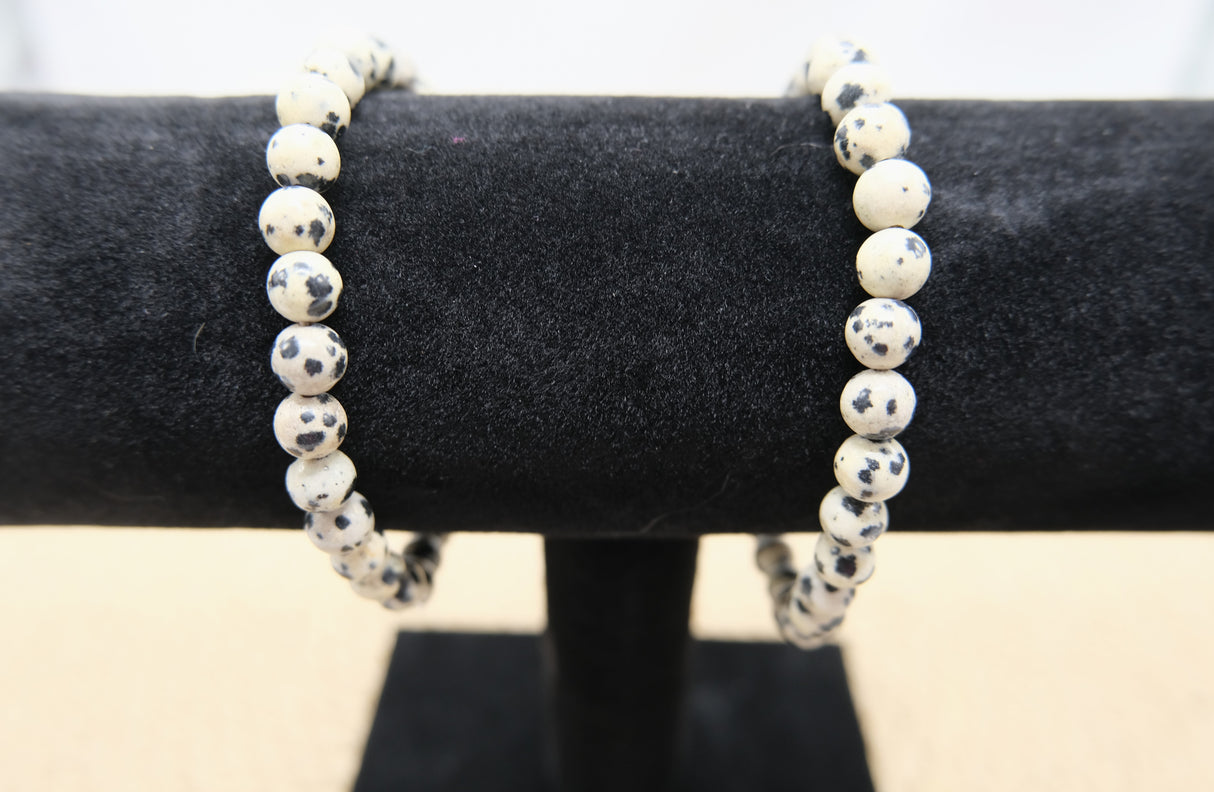 Natural Dalmatian Jasper 6mm Bracelet