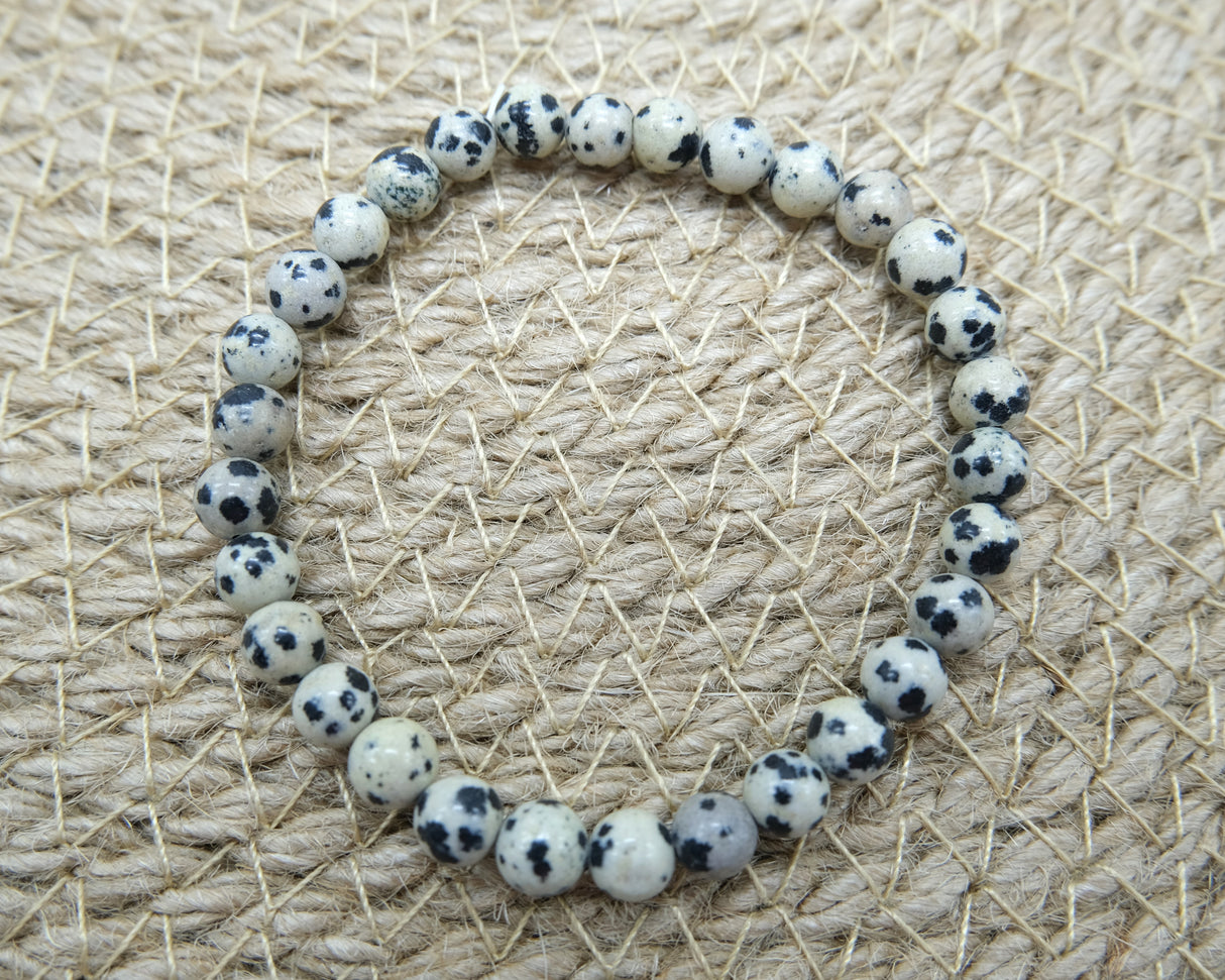 Natural Dalmatian Jasper 6mm Bracelet
