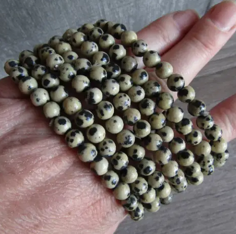 Natural Dalmatian Jasper 6mm Bracelet