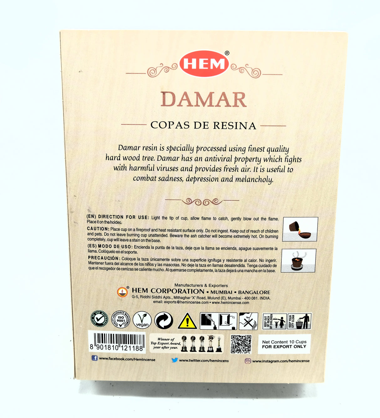 Hem Incense Resin Cups - Benzoin, Damar, 7 Powers, Pure House, And More