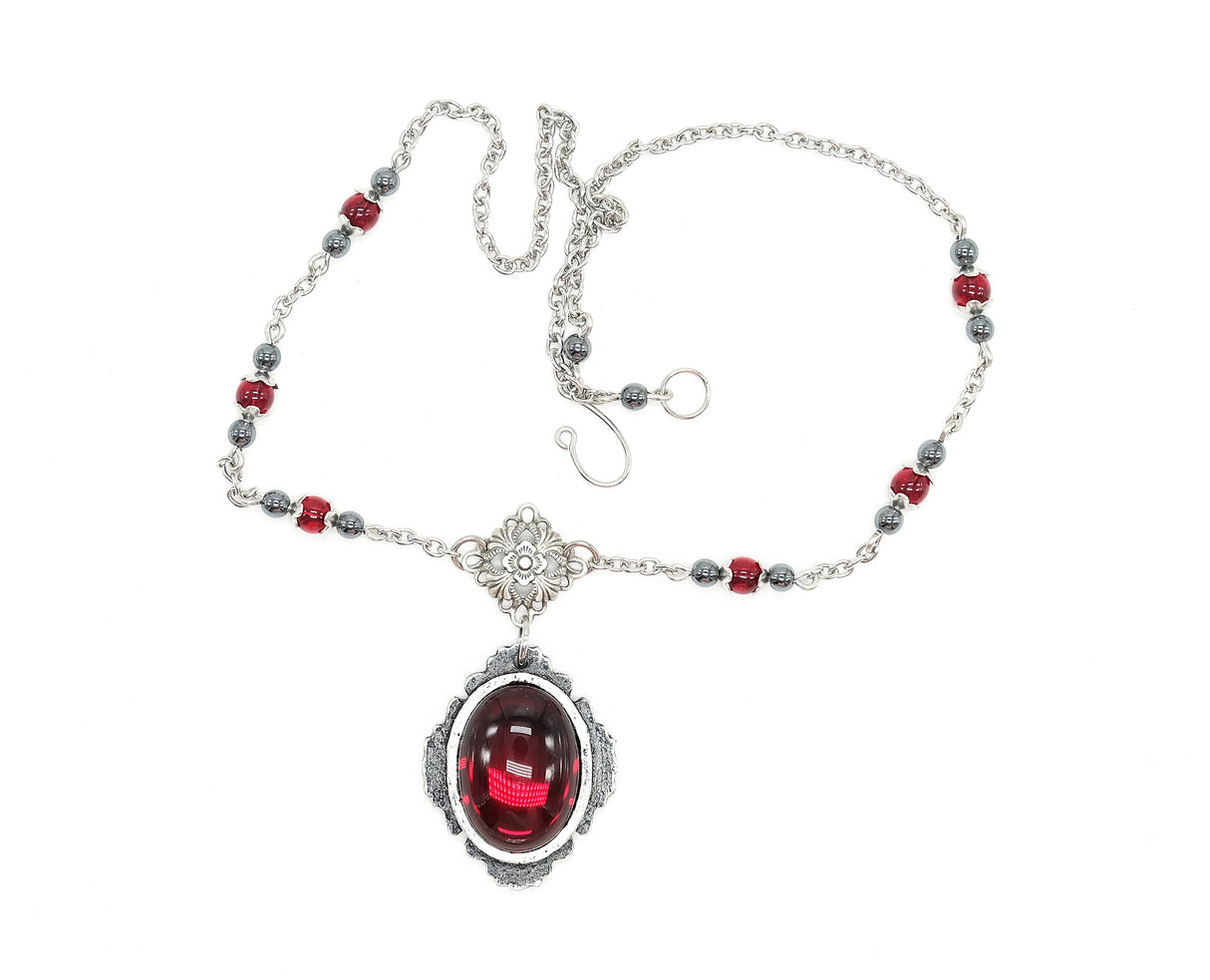 Dark Red Vampiric Amulet Necklace