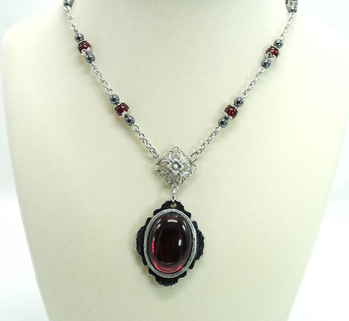 Dark Red Vampiric Amulet Necklace