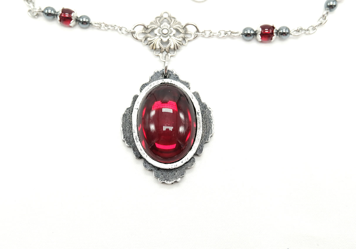 Dark Red Vampiric Amulet Necklace