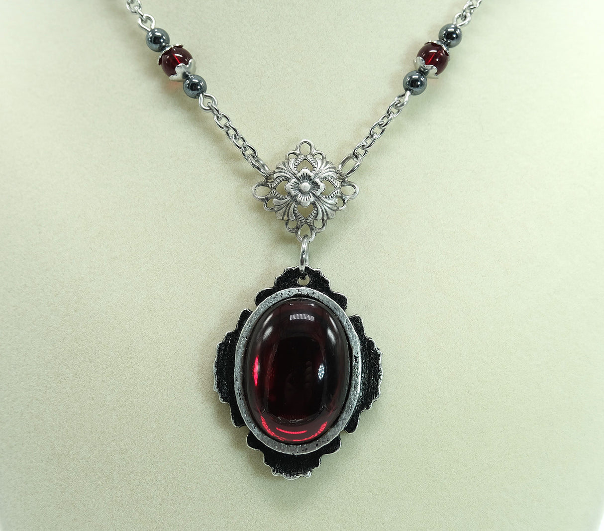 Dark Red Vampiric Amulet Necklace
