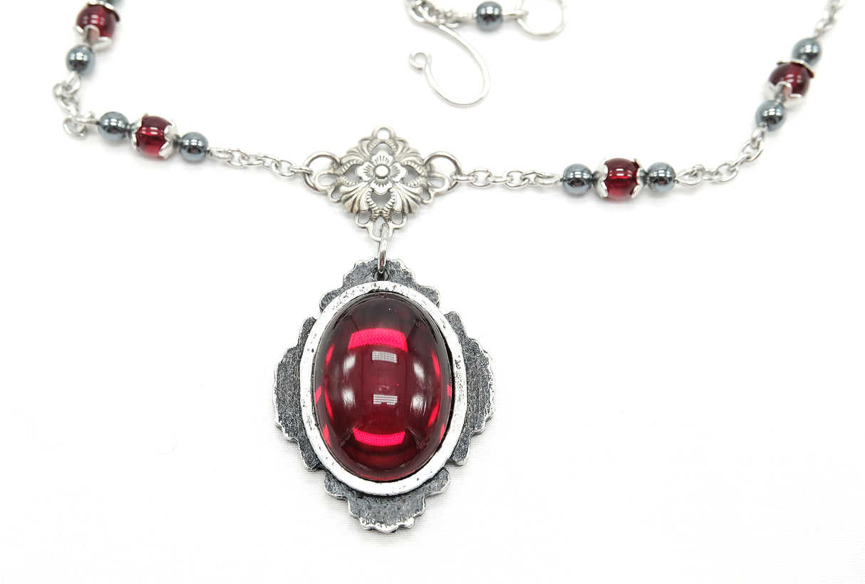 Dark Red Vampiric Amulet Necklace