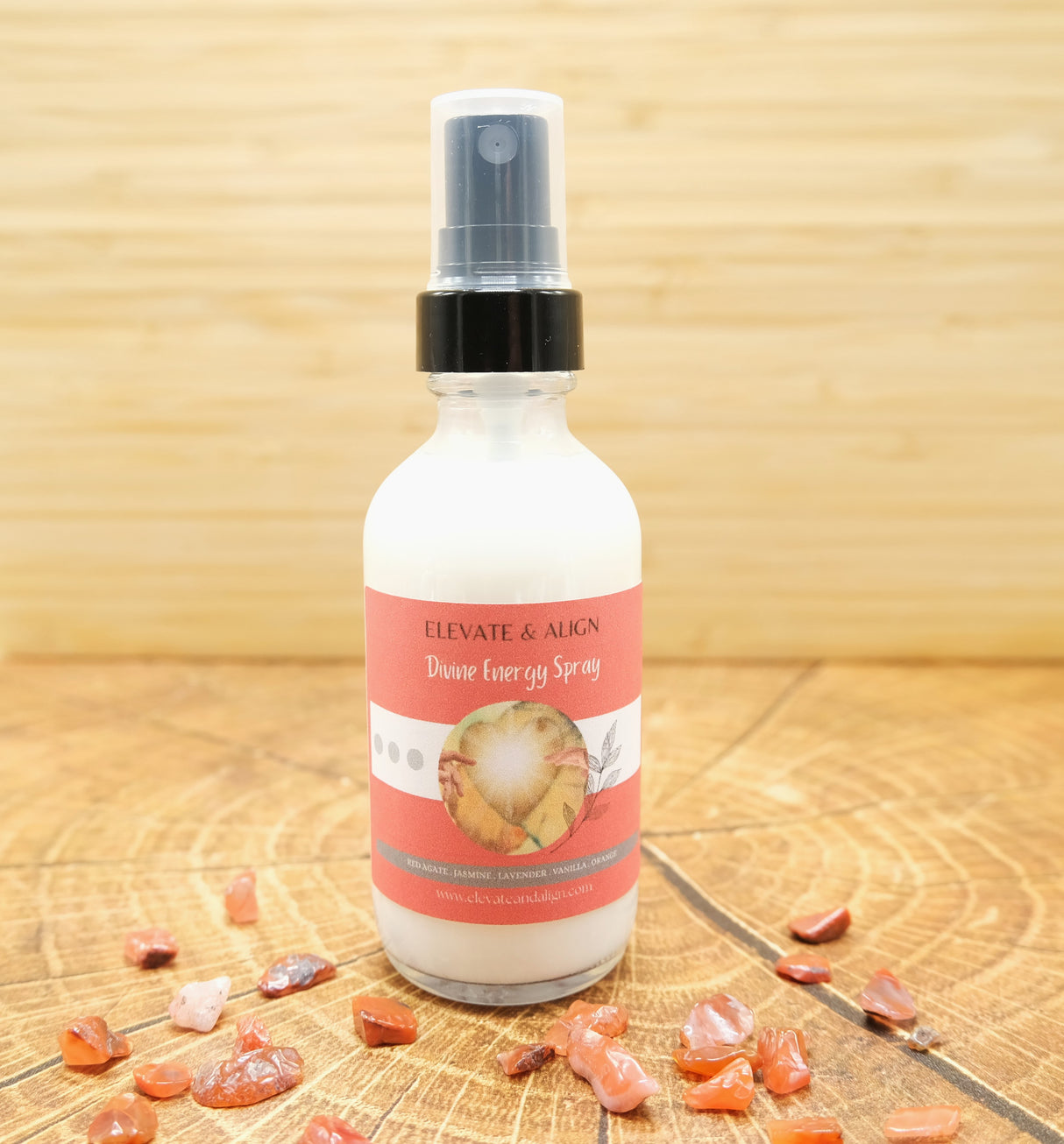 Divine Energy Intention Crystal Perfume Spray | Ritual Spray | With Red Agate Crystals | Smudge Spray | Reiki Charged