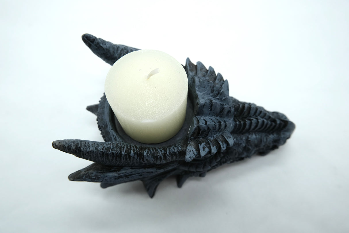 Dragon Head Tea Light Grey Candle Holder | 5 Inches