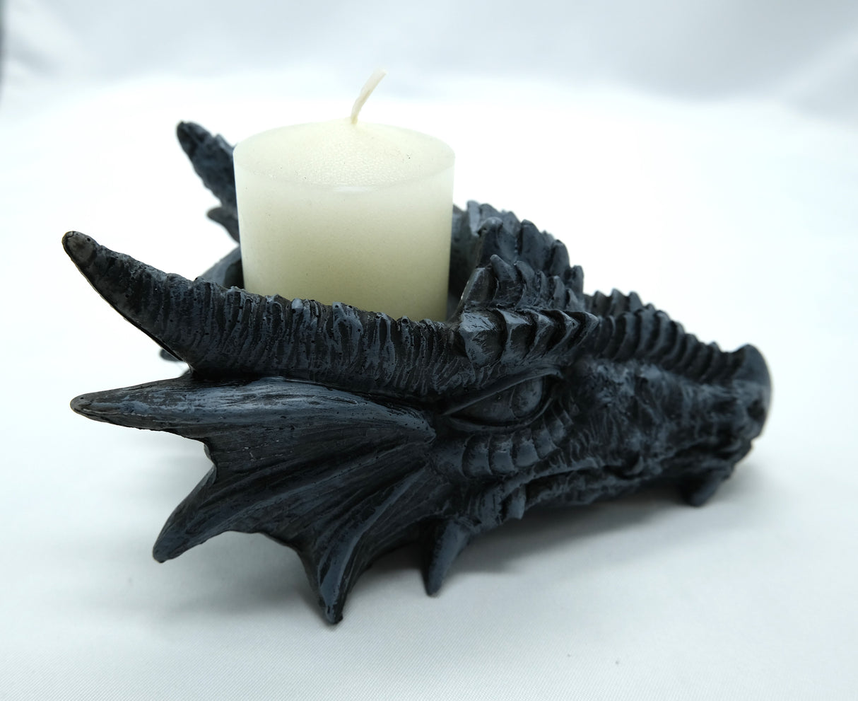 Dragon Head Tea Light Grey Candle Holder | 5 Inches