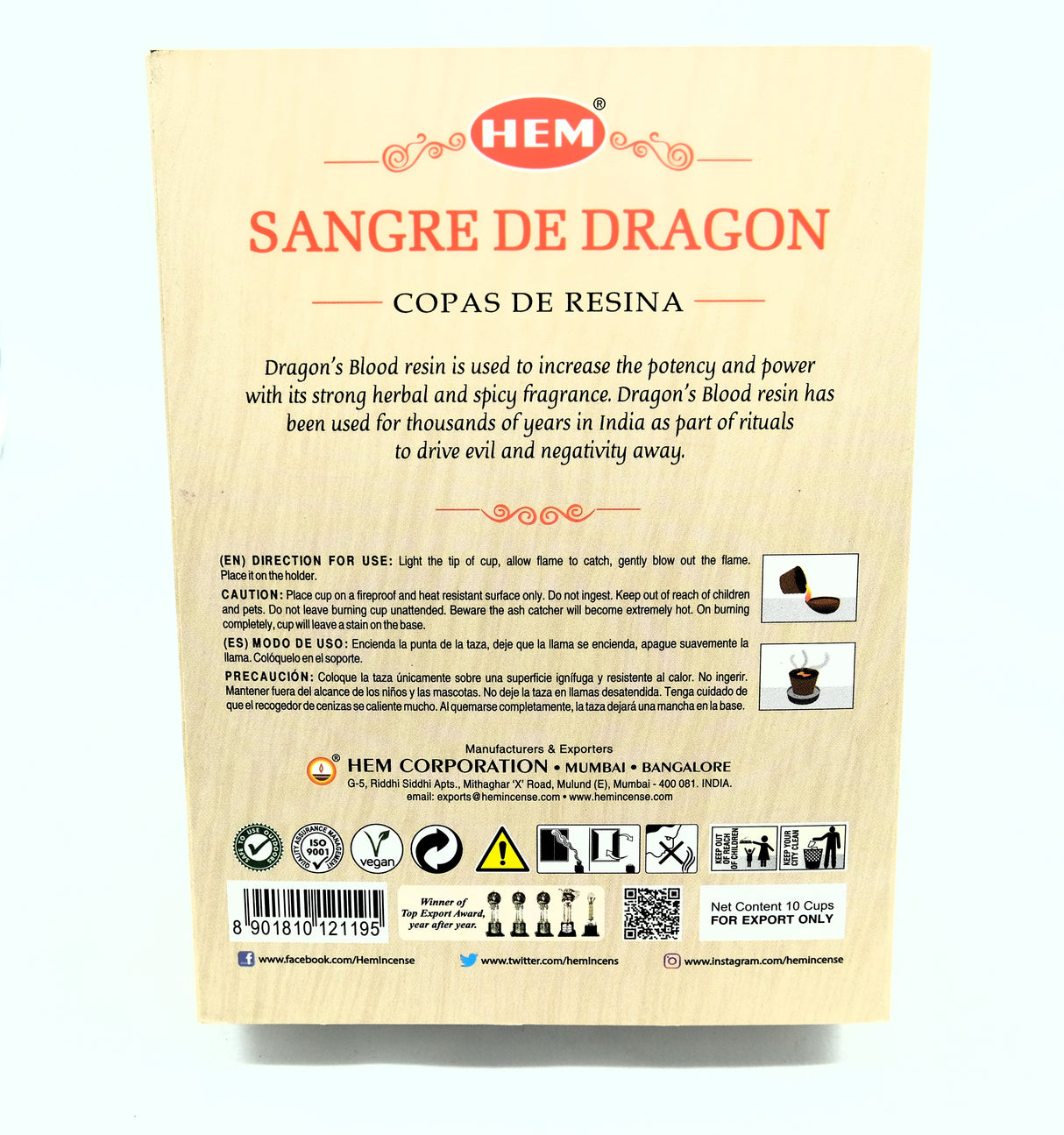 Hem Incense Resin Cups - Benzoin, Damar, 7 Powers, Pure House, And More