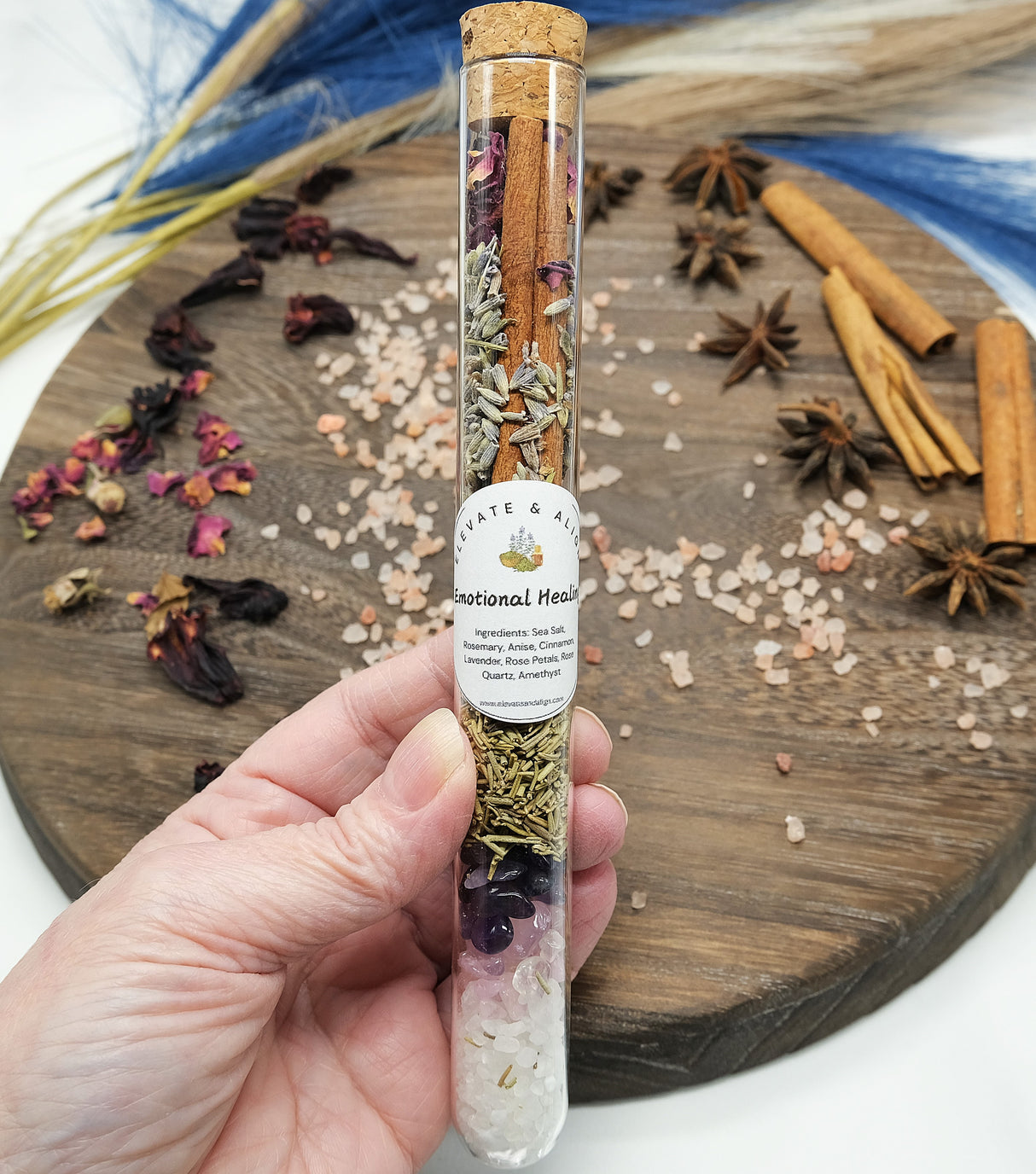 Large Spell Jar Glass Tube - Protection, Luck & Success, Love, Emotional Healing, Happiness, Money, Calming, Confidence