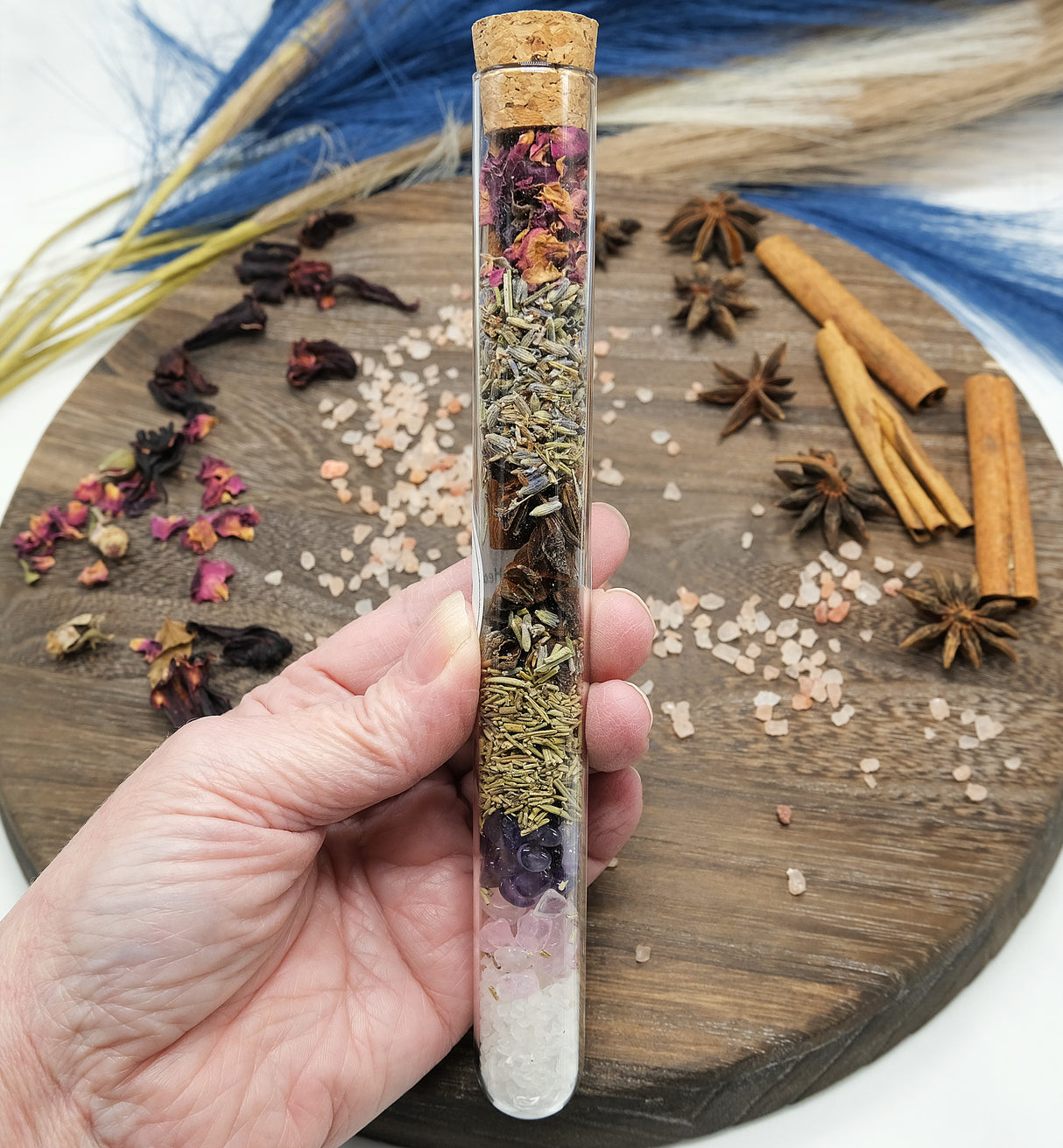 Large Spell Jar Glass Tube - Protection, Luck & Success, Love, Emotional Healing, Happiness, Money, Calming, Confidence