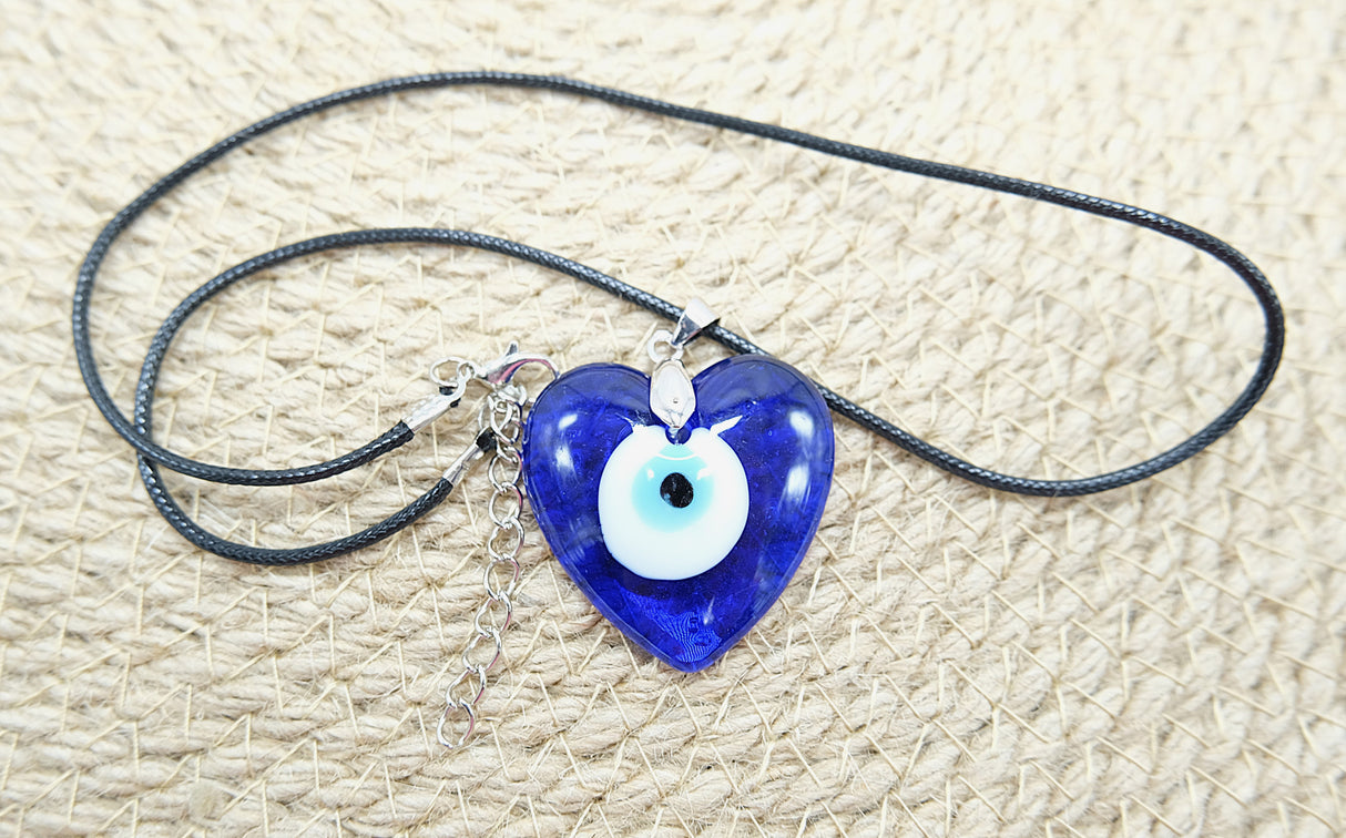Evil Eye Heart Pendant Necklace