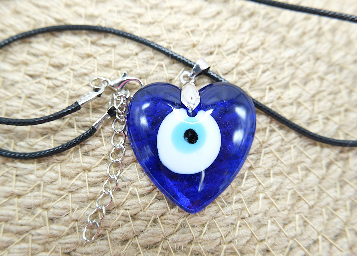 Evil Eye Heart Pendant Necklace