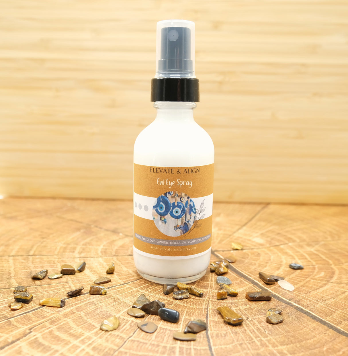 Evil Eye Protection Intention Crystal Perfume Spray | Ritual Spray | With Tiger's Eye Crystals | Smudge Spray | Reiki Charged
