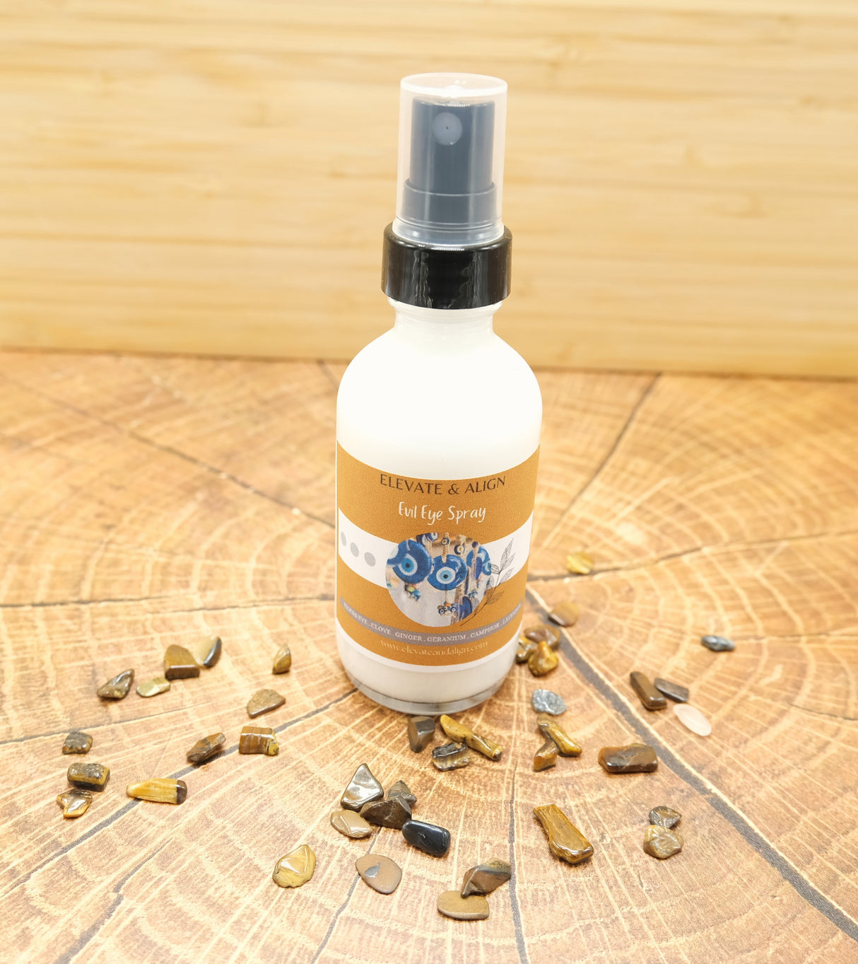 Evil Eye Protection Intention Crystal Perfume Spray | Ritual Spray | With Tiger's Eye Crystals | Smudge Spray | Reiki Charged