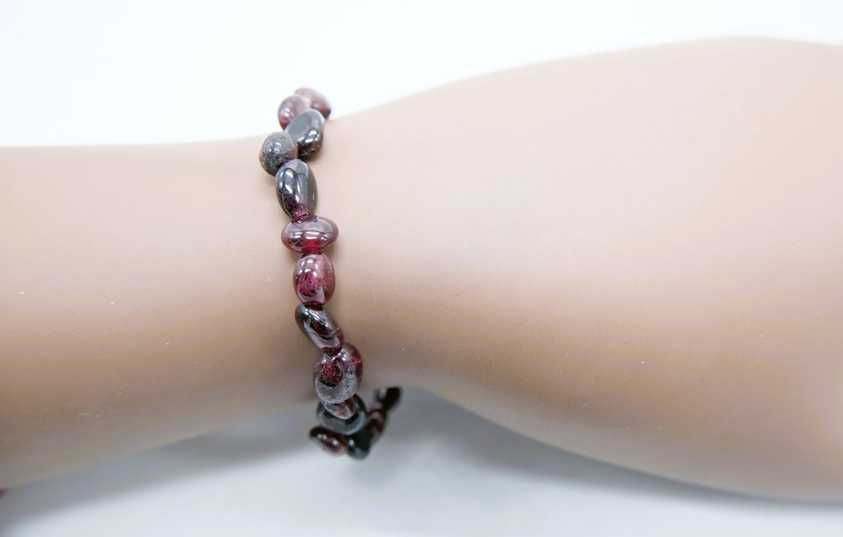 Garnet Nugget Bracelet | The Stone of Passion | Natural Garnet | Reiki Charged