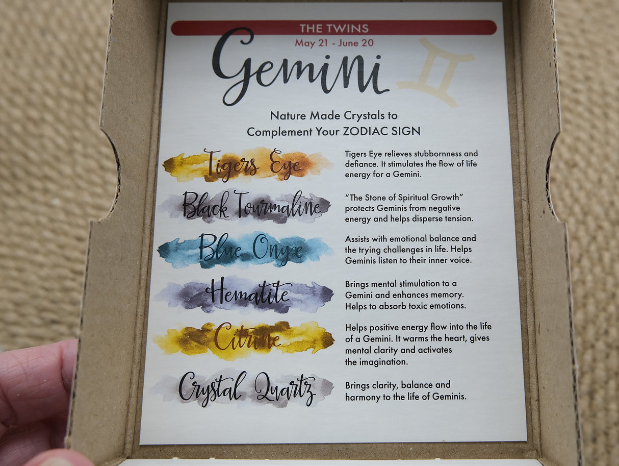Zodiac Crystal Gift Set | Box of 6 Gemstones That Correspond With Your Zodiac Sign