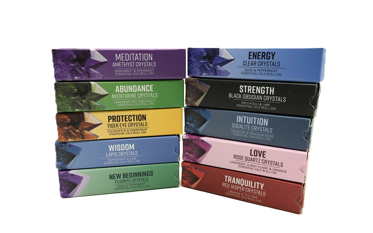 Gemstone Essential Oil Intention Crystal Roll‑On Perfumes