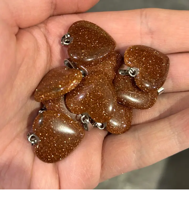 Goldstone Heart Pendant Necklace | Goldstone Jewelry
