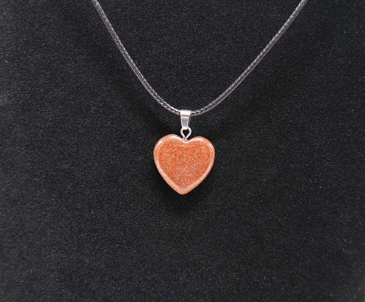 Goldstone Heart Pendant Necklace | Goldstone Jewelry