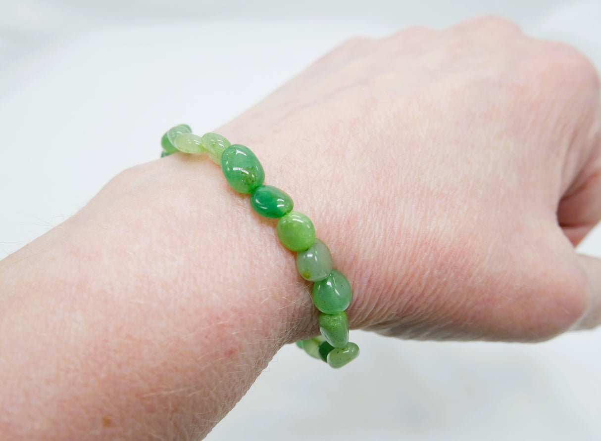 Green Aventurine Nugget Bracelet | The Stone of Opportunity | Natural Aventurine | Reiki Charged