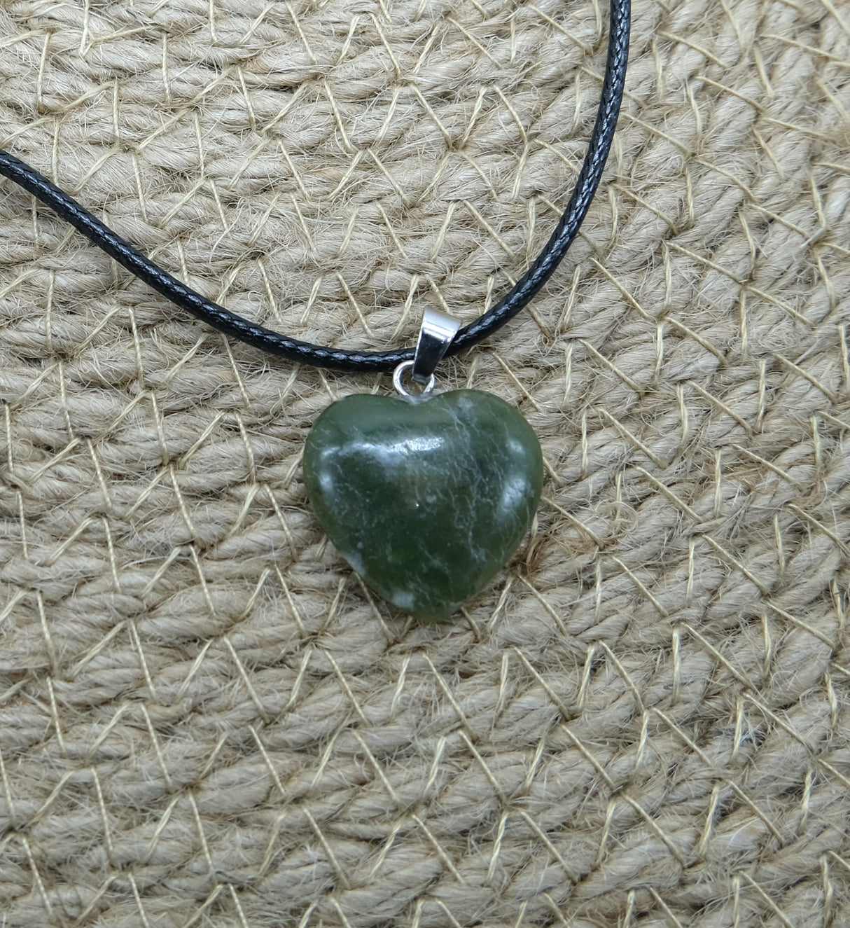 Natural Green Nephrite Jade Heart Pendant Necklace | Green Nephrite Jade Jewelry