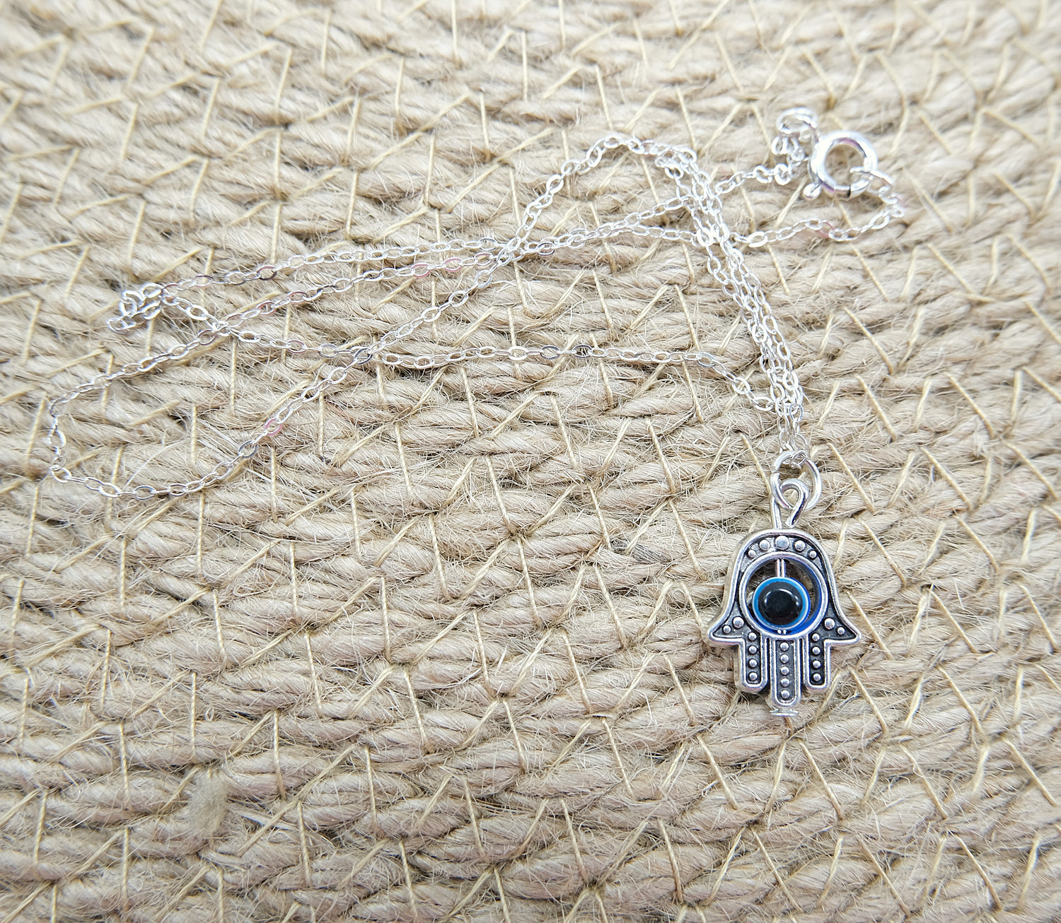 Hamsa Evil Eye Pendant Necklace