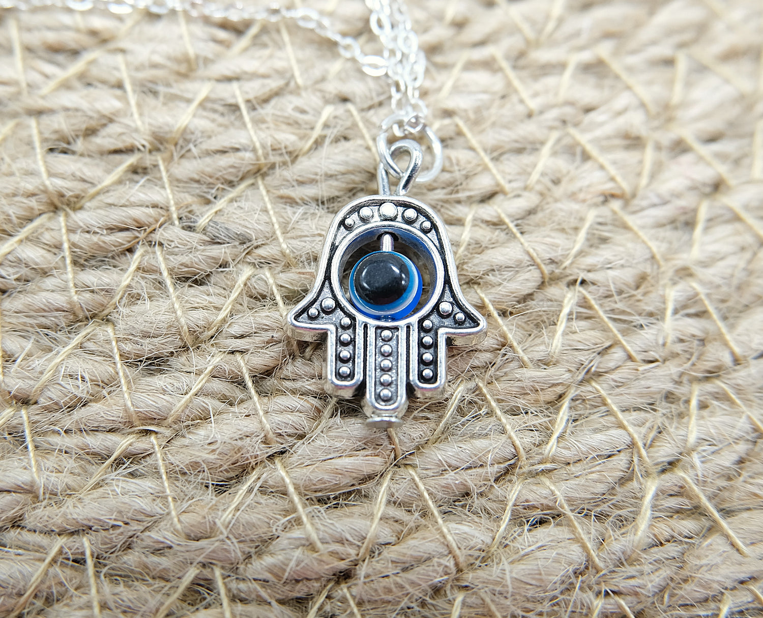 Hamsa Evil Eye Pendant Necklace