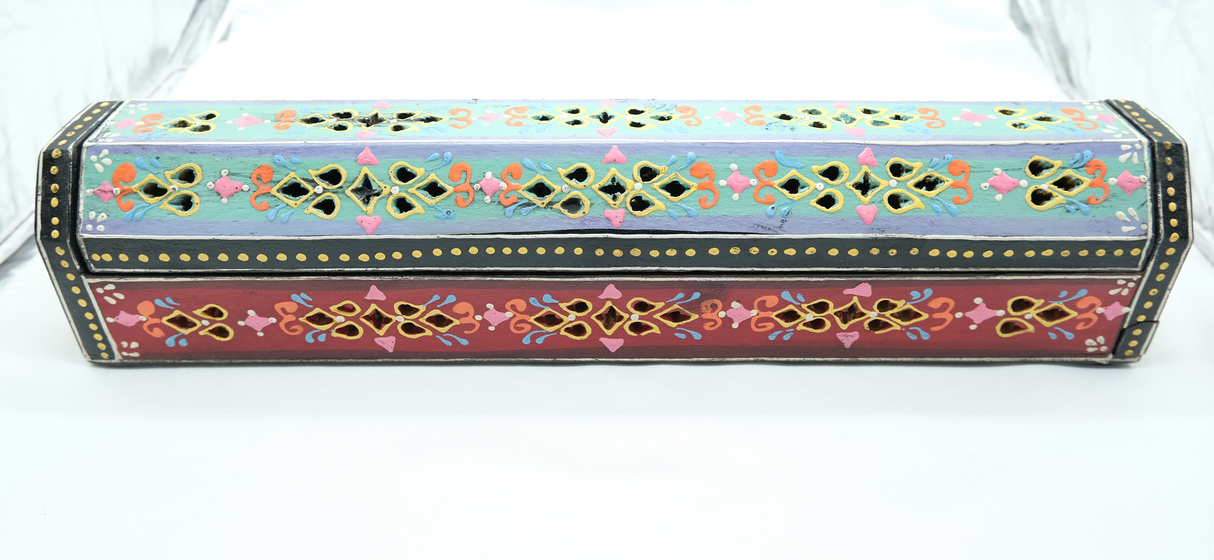 Hand Painted Wooden Incense Burner Box | Coffin Incense Box | Incense Burner