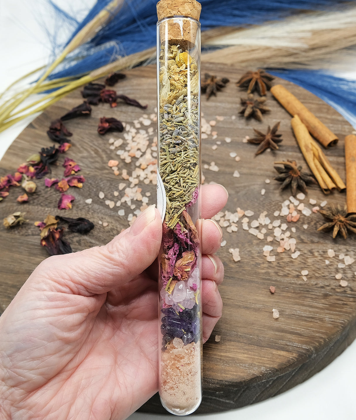 Large Spell Jar Glass Tube - Protection, Luck & Success, Love, Emotional Healing, Happiness, Money, Calming, Confidence