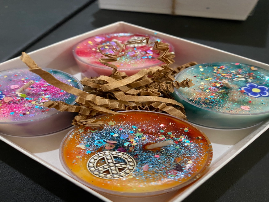 Hippie Scented Tealight Candles | Patchouli, Orange, Sandalwood, and Rose | Vegan | Soy Candles