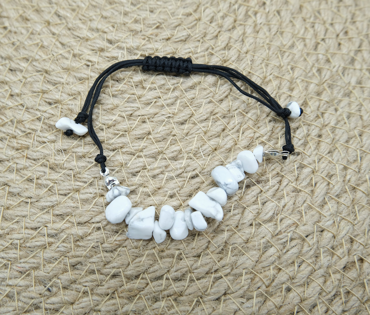 Howlite Crystal Adjustable Braided Bracelet