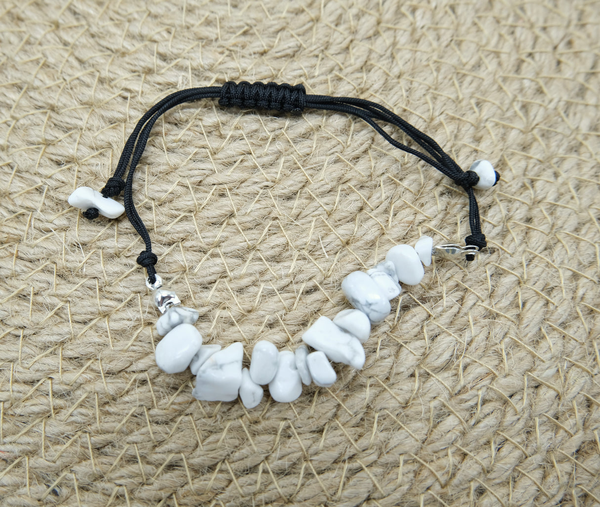 Howlite Crystal Adjustable Braided Bracelet