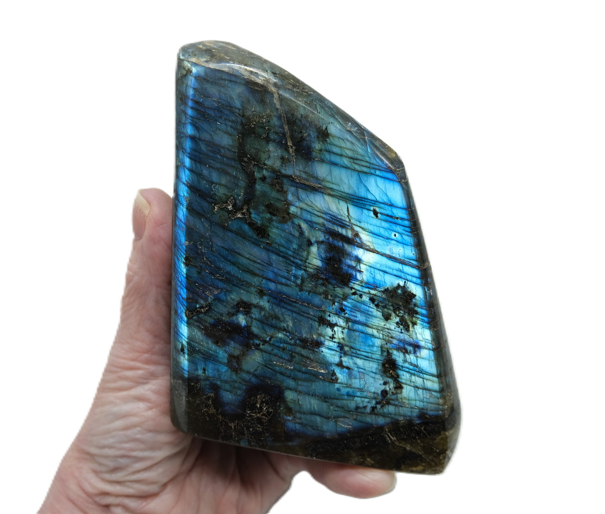 Large Polished Labradorite | 1074 g | Standing Flat Base