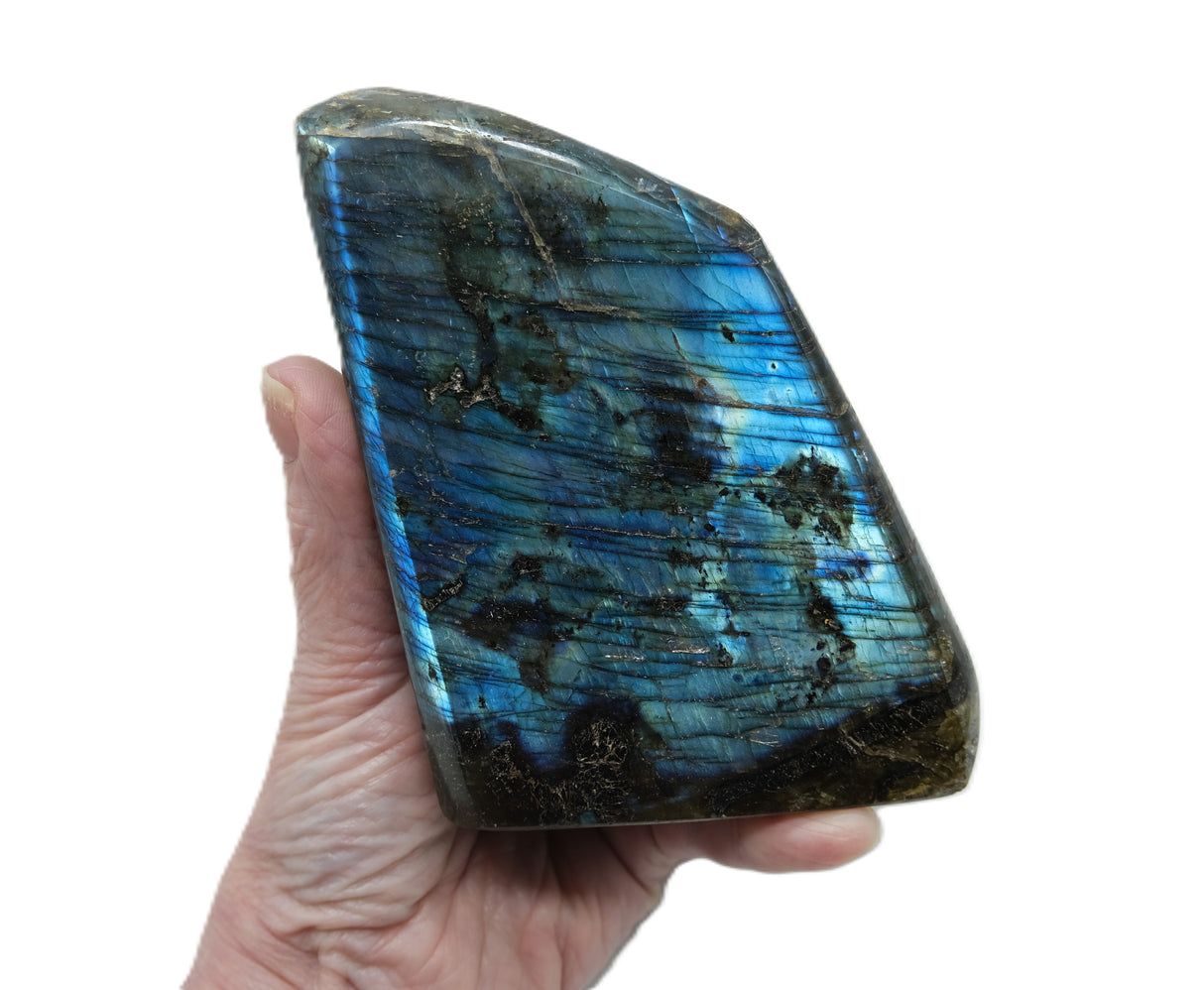 Large Polished Labradorite | 1074 g | Standing Flat Base