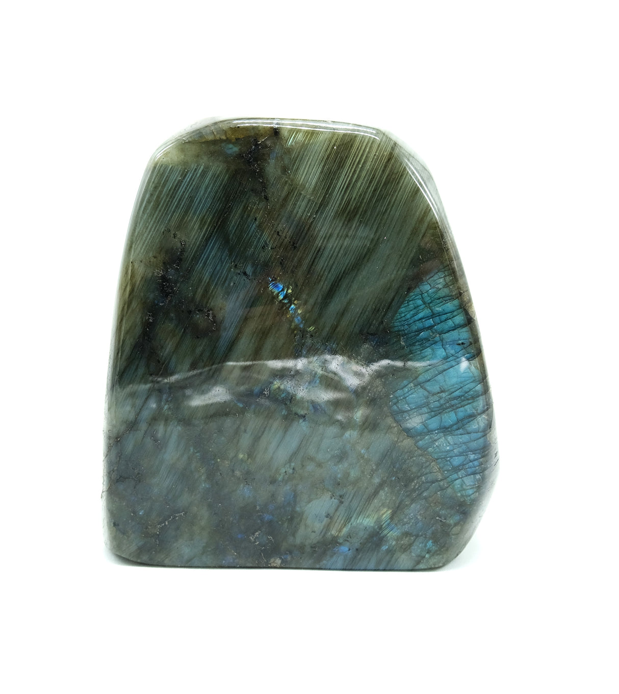 Large Polished Labradorite | 1478 g | Standing Flat Base | Reiki Charged