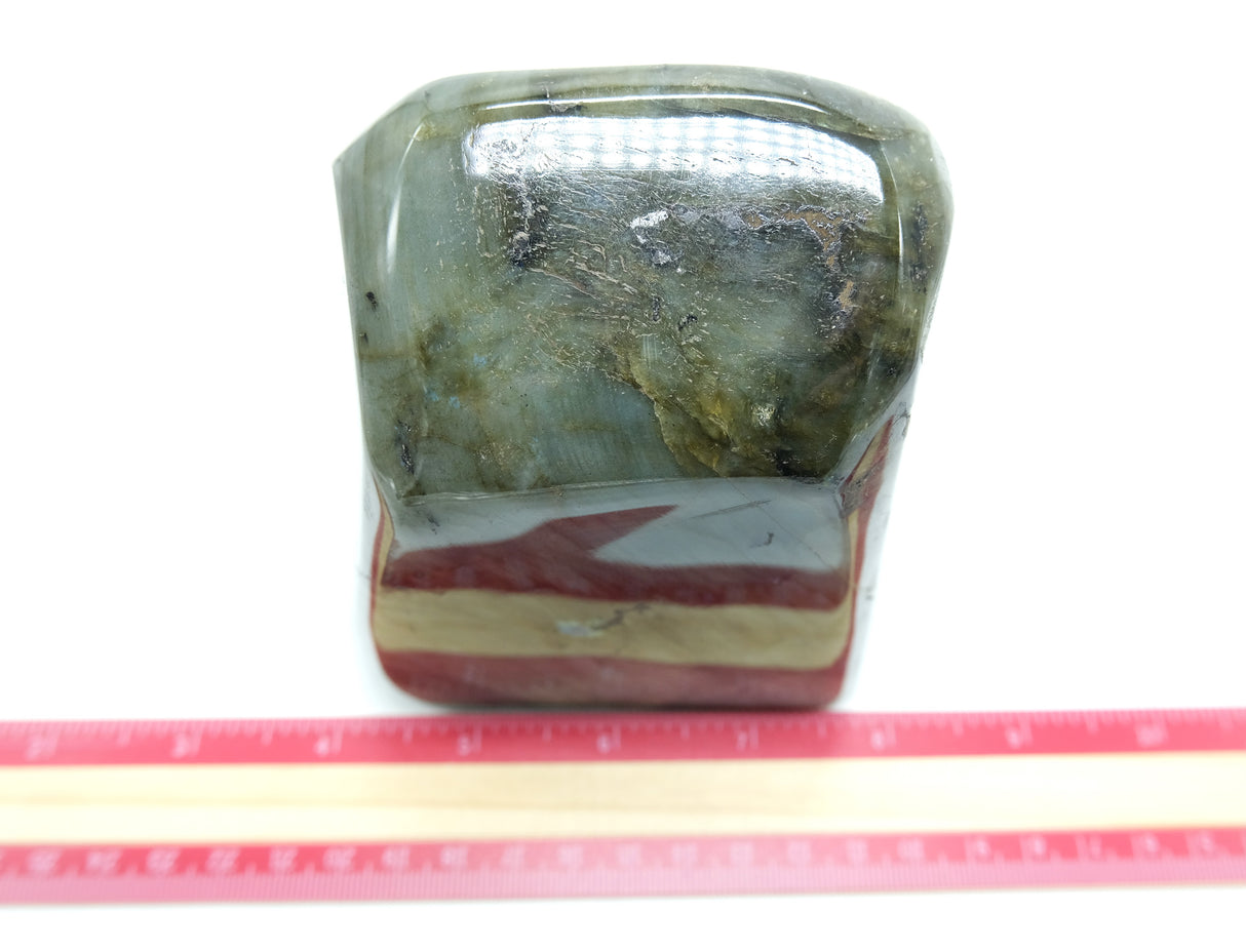 Large Polished Labradorite | 1478 g | Standing Flat Base | Reiki Charged