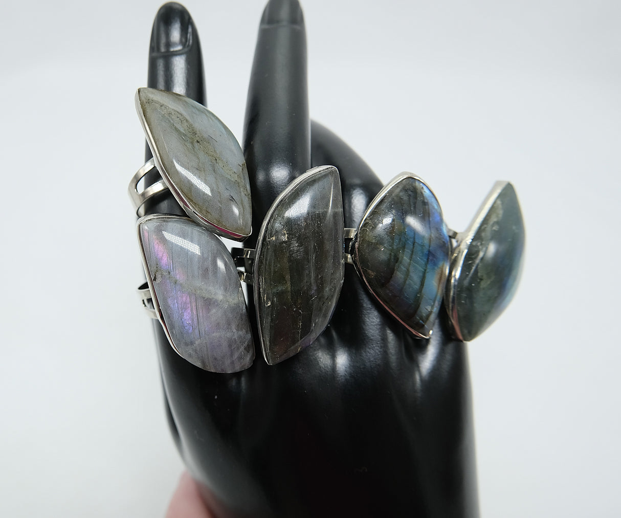 Labradorite Large Adjustable Ring | High Flash
