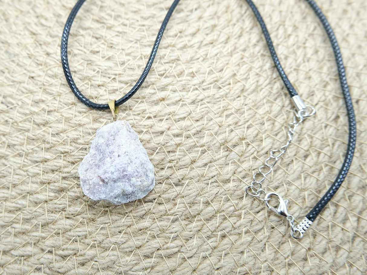 Lepidolite Rough Pendant Necklace
