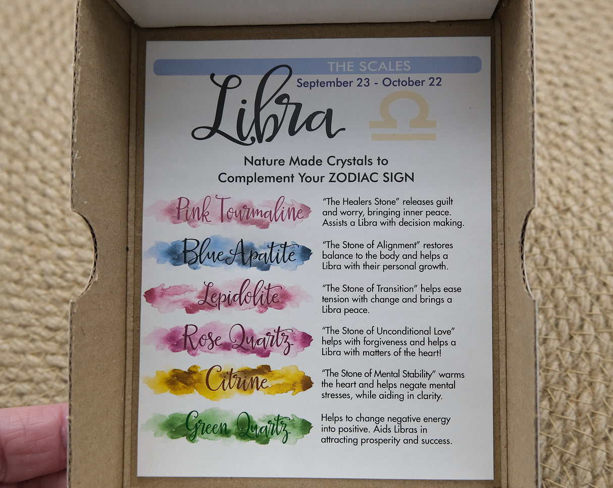 Zodiac Crystal Gift Set | Box of 6 Gemstones That Correspond With Your Zodiac Sign