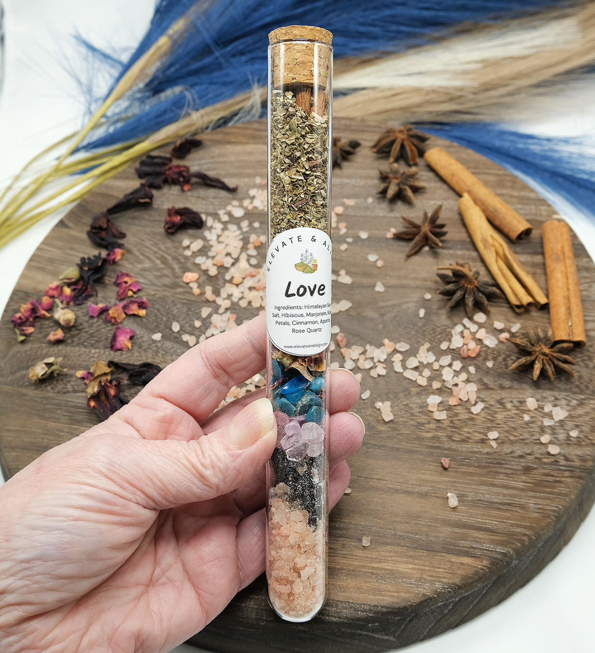 Large Spell Jar Glass Tube - Protection, Luck & Success, Love, Emotional Healing, Happiness, Money, Calming, Confidence
