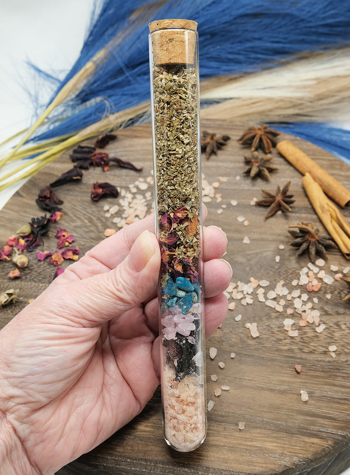 Large Spell Jar Glass Tube - Protection, Luck & Success, Love, Emotional Healing, Happiness, Money, Calming, Confidence