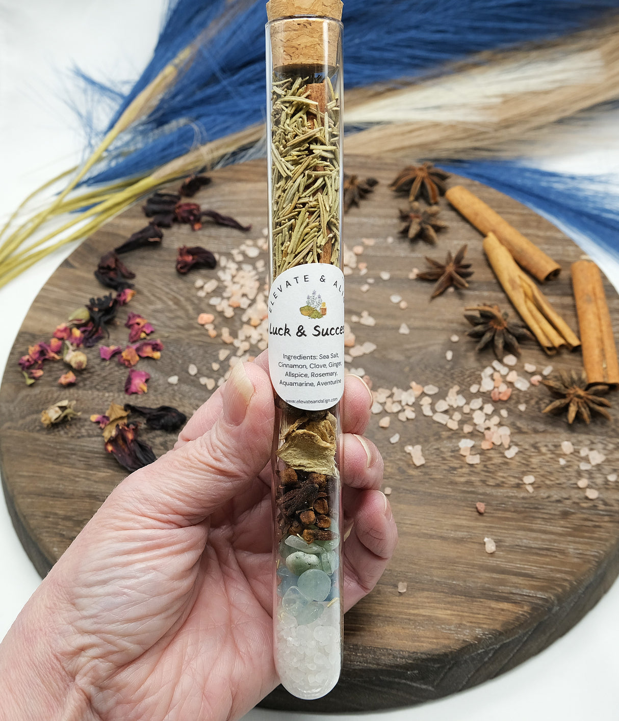 Large Spell Jar Glass Tube - Protection, Luck & Success, Love, Emotional Healing, Happiness, Money, Calming, Confidence