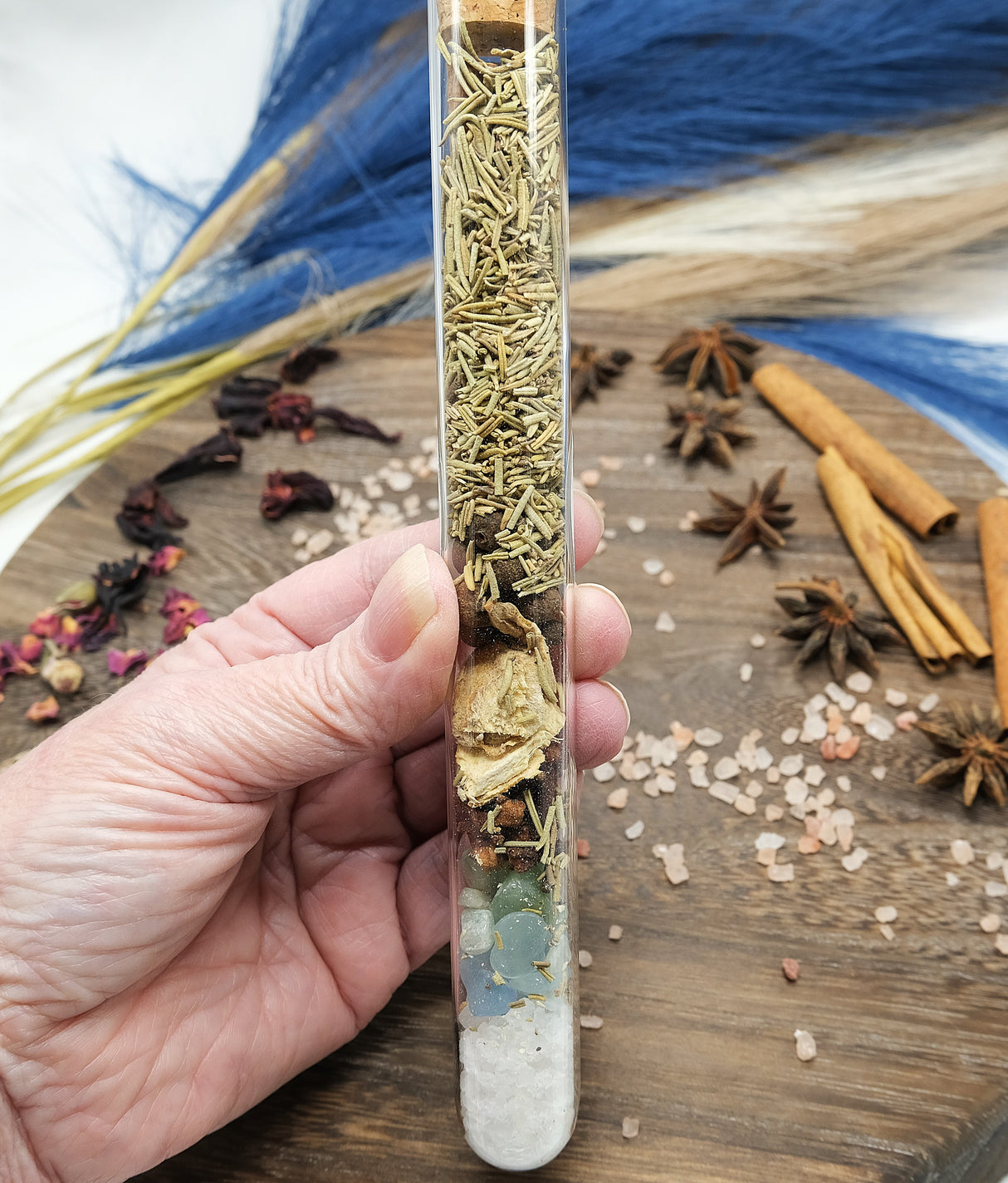 Large Spell Jar Glass Tube - Protection, Luck & Success, Love, Emotional Healing, Happiness, Money, Calming, Confidence