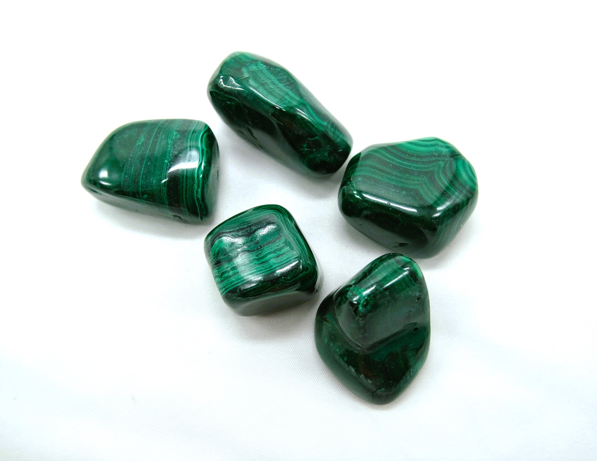 Natural Malachite Tumbled Stones .8 to 1.25