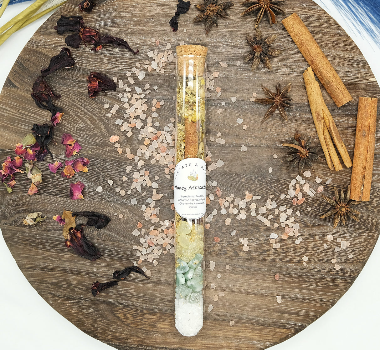 Large Spell Jar Glass Tube - Protection, Luck & Success, Love, Emotional Healing, Happiness, Money, Calming, Confidence