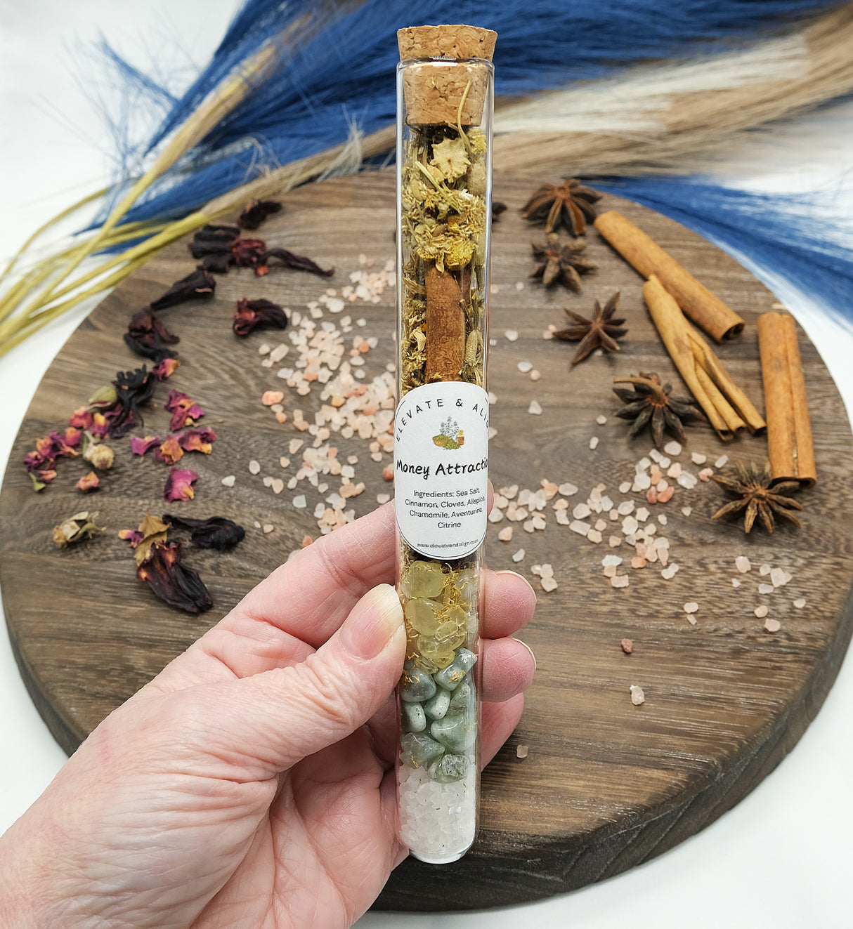 Large Spell Jar Glass Tube - Protection, Luck & Success, Love, Emotional Healing, Happiness, Money, Calming, Confidence