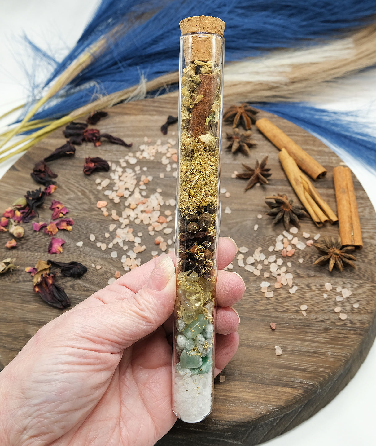 Large Spell Jar Glass Tube - Protection, Luck & Success, Love, Emotional Healing, Happiness, Money, Calming, Confidence